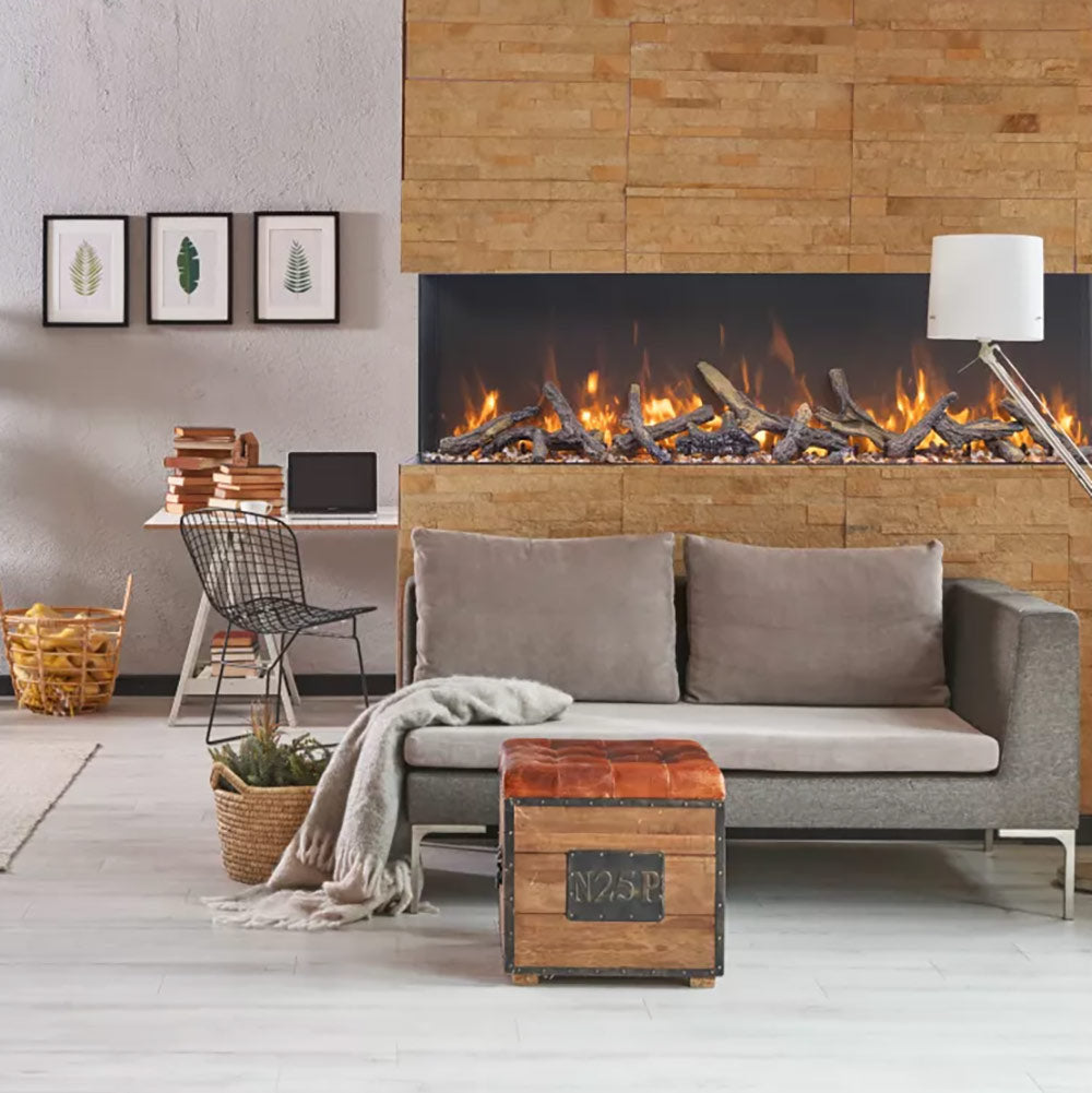 Amantii Tru-View XL Extra Tall Indoor/Outdoor Built-In 3-Sided Smart Electric Fireplace