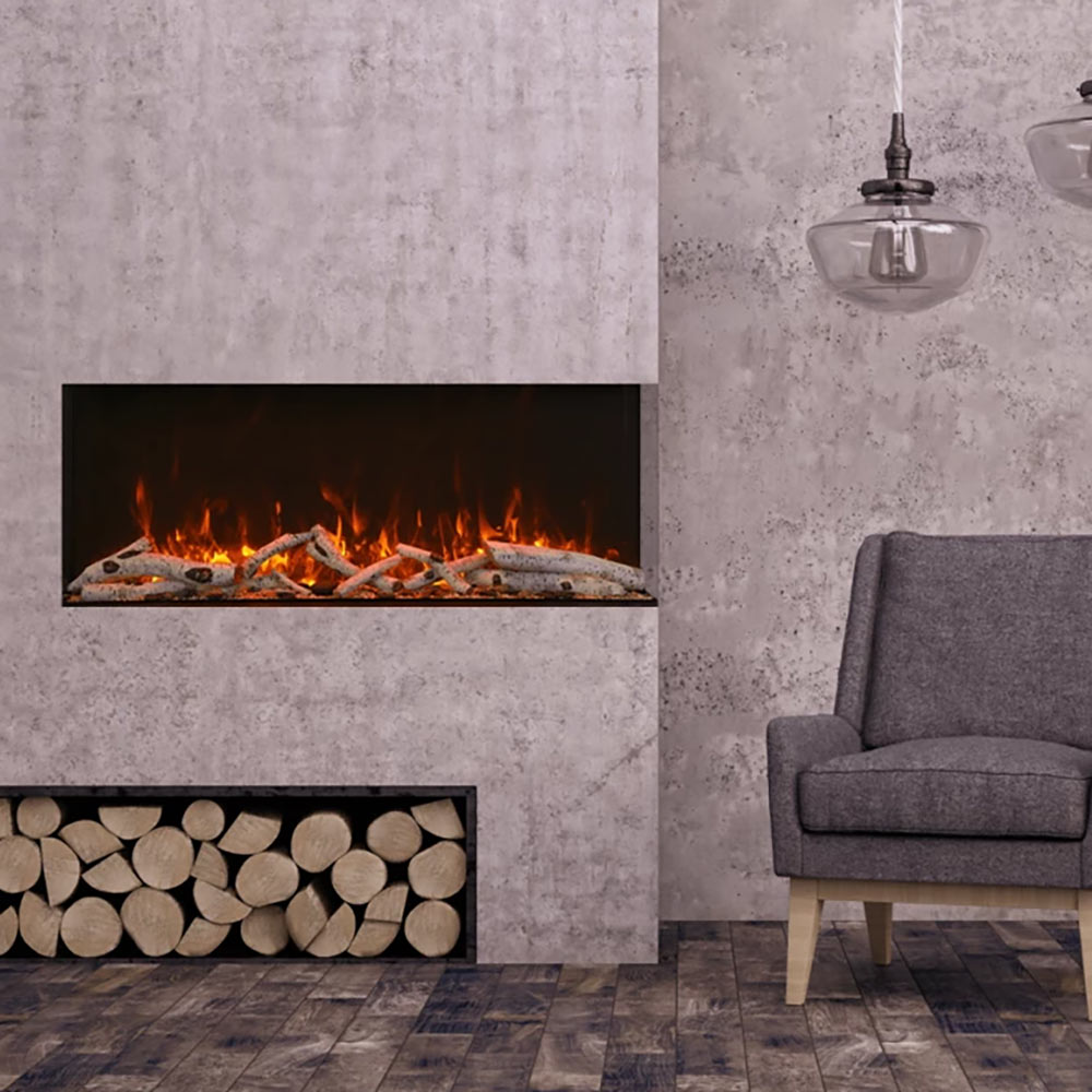 Amantii Tru-View XL Extra Tall Indoor/Outdoor Built-In 3-Sided Smart Electric Fireplace