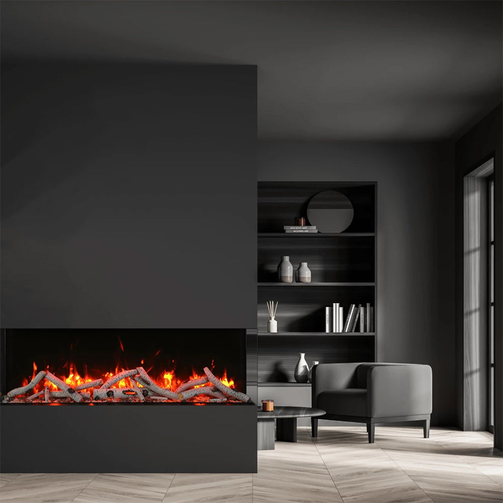 Amantii Tru-View Slim Indoor/Outdoor Built-In 3-Sided Smart Electric Fireplace