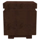 Concrete propane enclosure, brown rectangular block with split top cap and base tabs