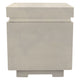 Concrete propane enclosure, light beige rectangular block with top cap and base tabs
