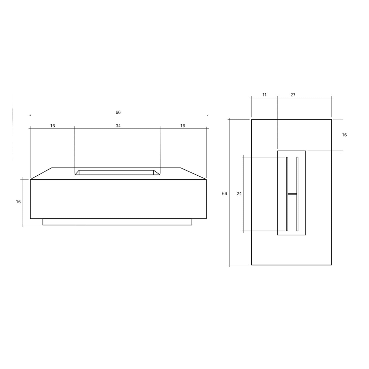 Prism Hardscapes PH-408 Tavola 4 Concrete Gas Fire Pit, 66x38-Inch