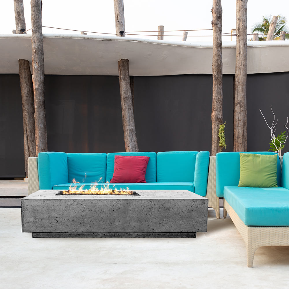 Prism Hardscapes PH-409 Tavola 5 Concrete Gas Fire Pit, 80x38-Inch