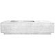 Concrete gas fire pit in light gray rectangular burner insert