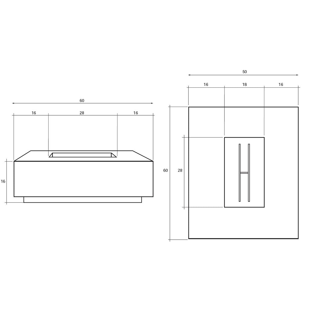 Prism Hardscapes PH-438 Tavola 7 Concrete Gas Fire Pit, 60x50-Inch
