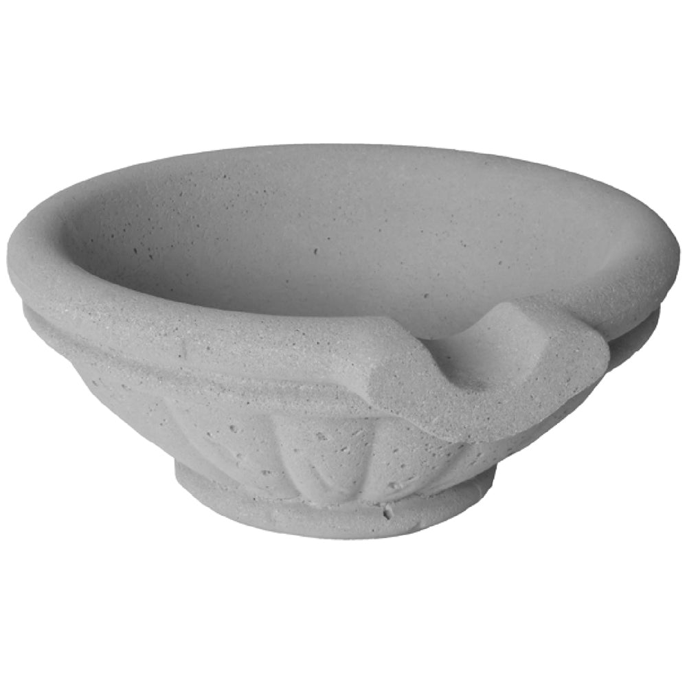 Fire and water bowl, 24-inch, light gray concrete basin with wide rim