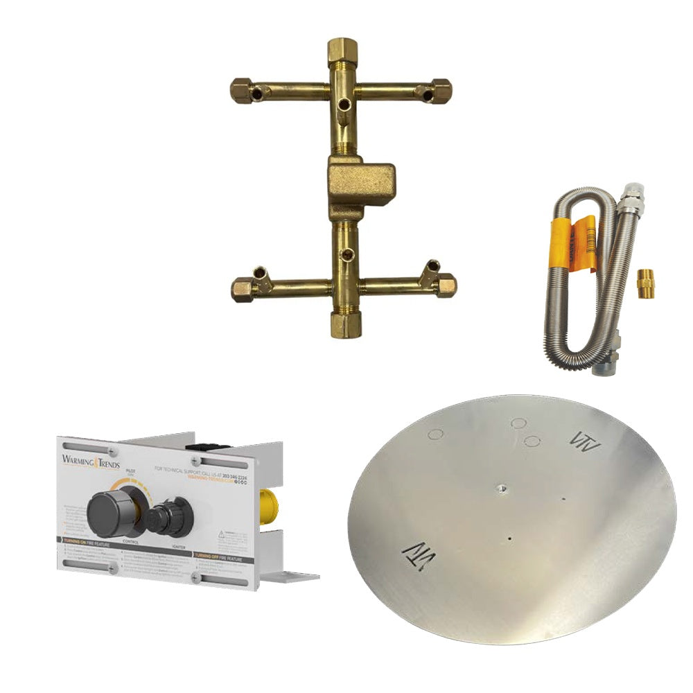 Brass ignition ignitor burner kit with spark ignitor leads and crossfire manifold