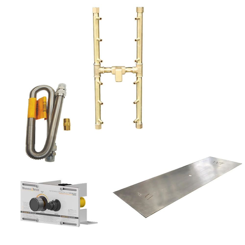 H-style spark ignitor burner kit with brass frame, ignition module, and metal plate