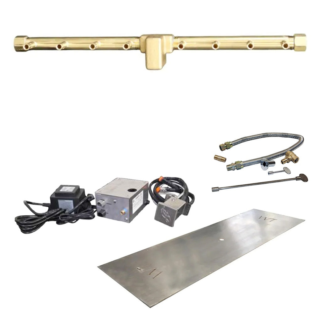 Electronic ignition burner kit with linear burner tube and ignition control components