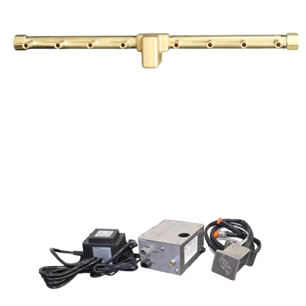 Electronic ignition burner kit with linear burner tube and three ignition modules