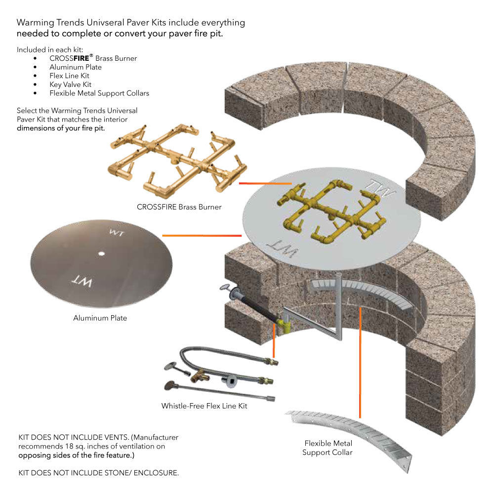 Warming Trends Universal Paver Kit with Mercury Flame Sensing Spark Ignition