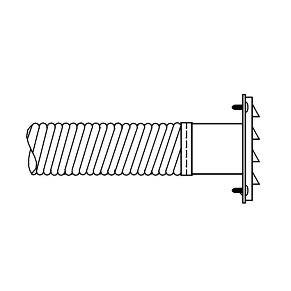 Insulated outside air flex duct with mounting flange and corrugated section
