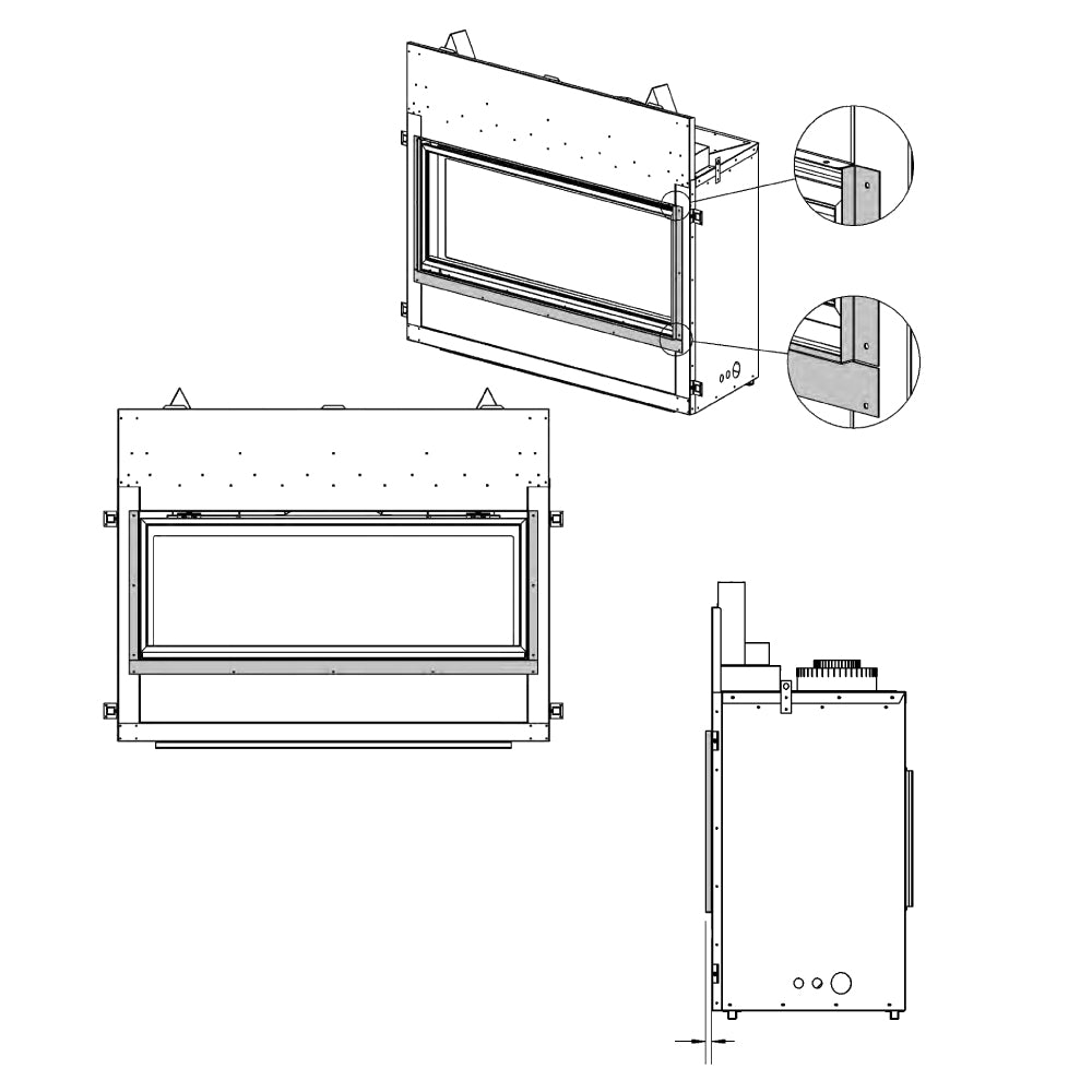 Kingsman Tile Lip Kit for ZCVRB60 Linear Direct Vent Gas Fireplace