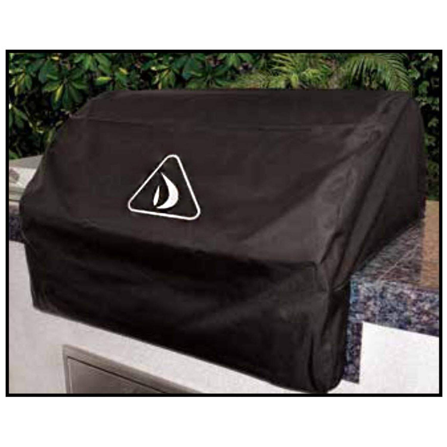 Dark vinyl grill cover with Delta Heat logo, 32-inch size