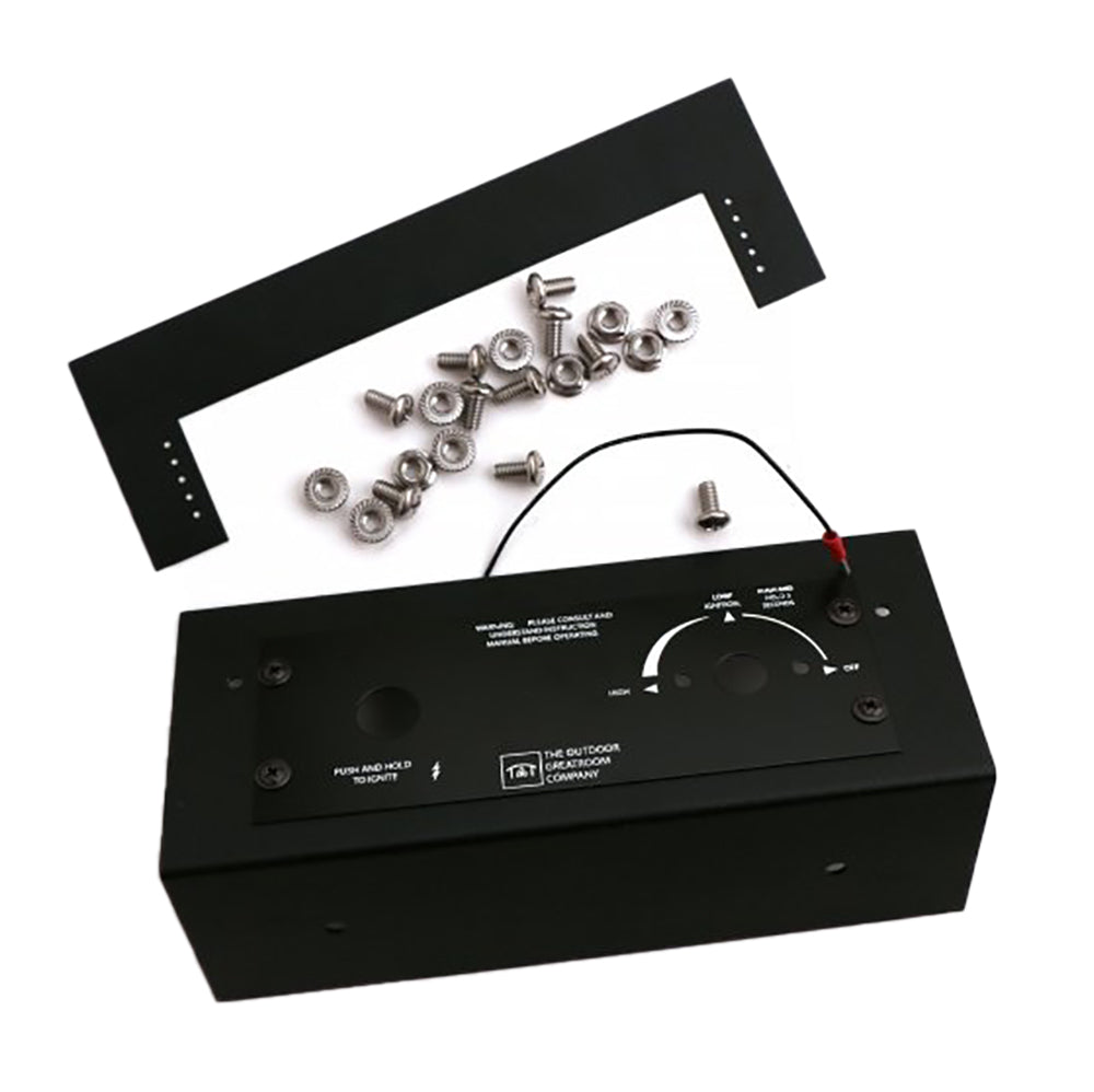 Black DIY control panel box with large dial and wiring port; includes screws and washers