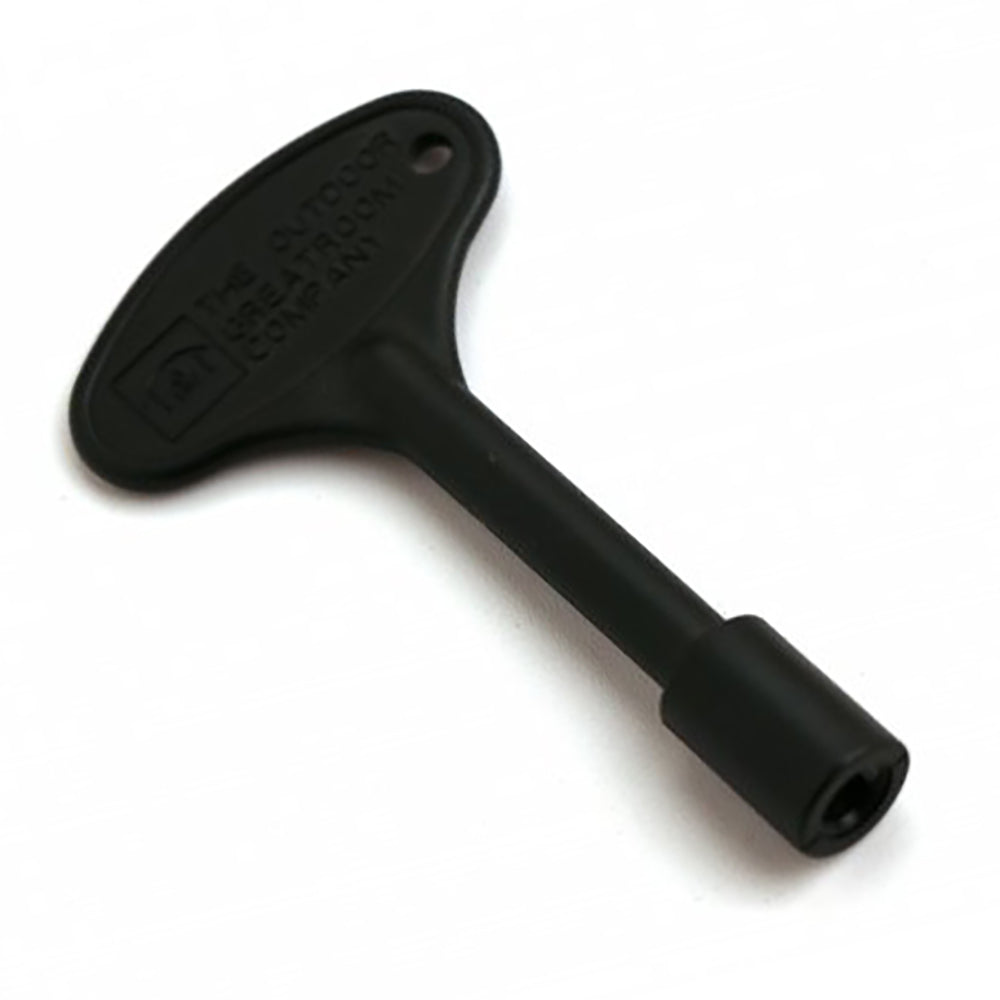 Black variable burner control key with grip handle and screw cap end