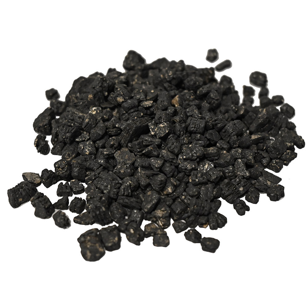 Black vermiculite granules, small crushed stones texture