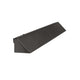 Matte black metal extended firebox hood with angled top panel and side end cap