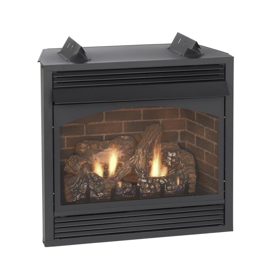 White Mountain Hearth VFP24FPxx Vail Ventless Fireplace with Slope Glaze Burner and Ceramic Fiber Log Set, 24-Inches