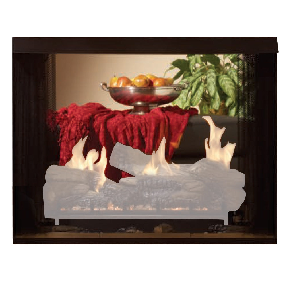 White Mountain Hearth VFP36SB2E Breckenridge Ventless Premium Double Sided Firebox with Banded Brick Liner, 36-Inches