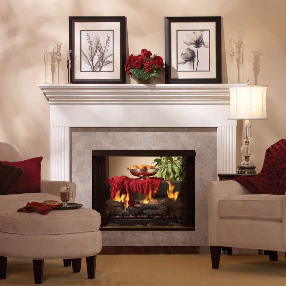 White Mountain Hearth VFP36SB2E Breckenridge Ventless Premium Double Sided Firebox with Banded Brick Liner, 36-Inches