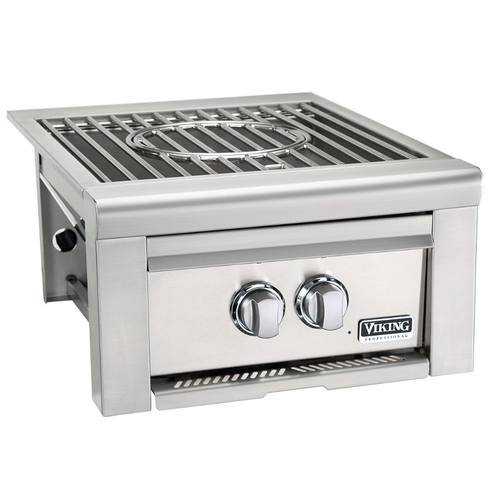 Built-in gas power burner with stainless steel grates and two front control knobs