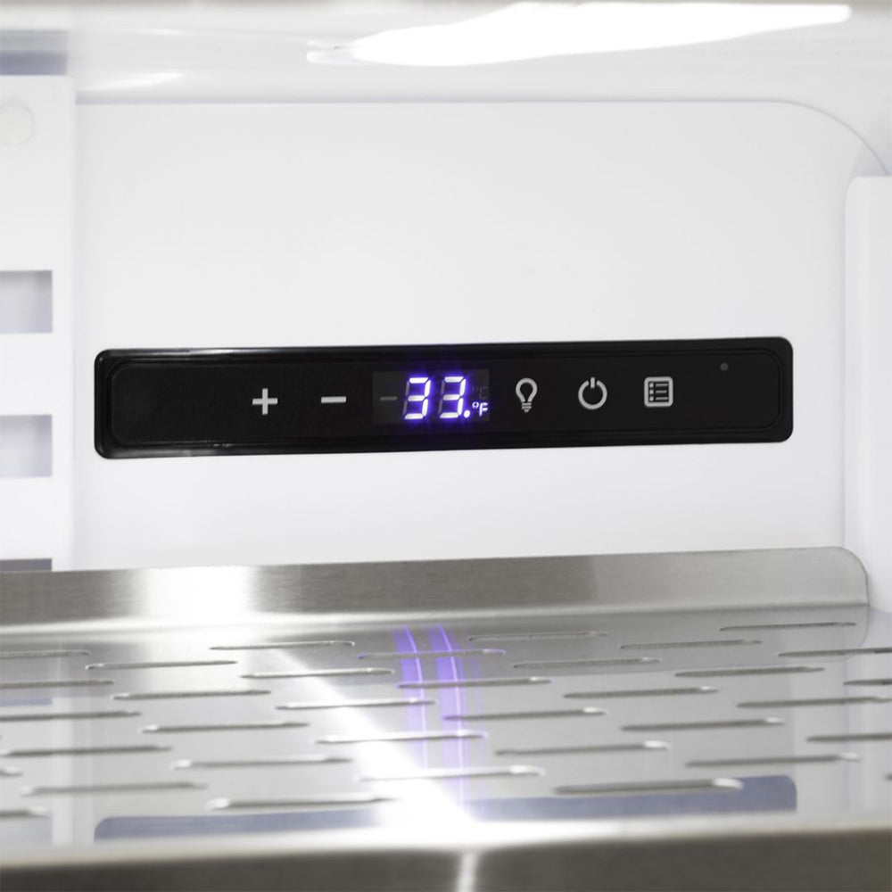 Undercounter refrigerator temperature control panel with digital readout