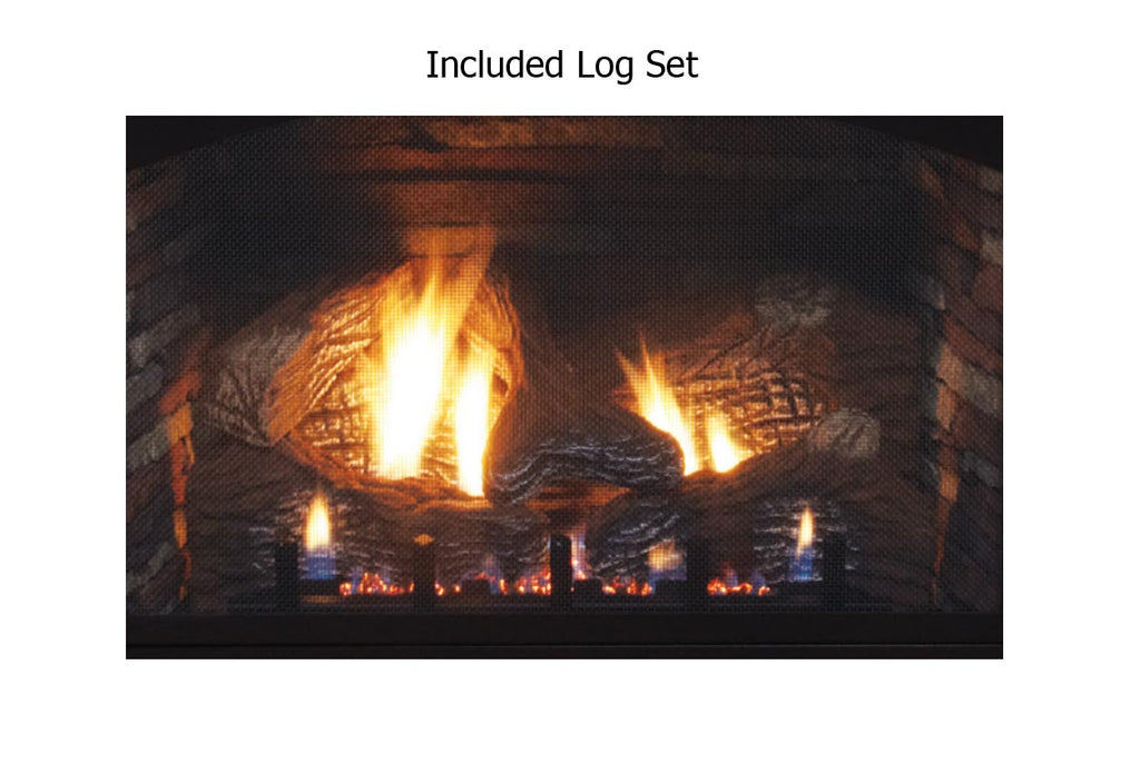 White Mountain Hearth VFP24FPxx Vail Ventless Fireplace with Slope Glaze Burner and Ceramic Fiber Log Set, 24-Inches