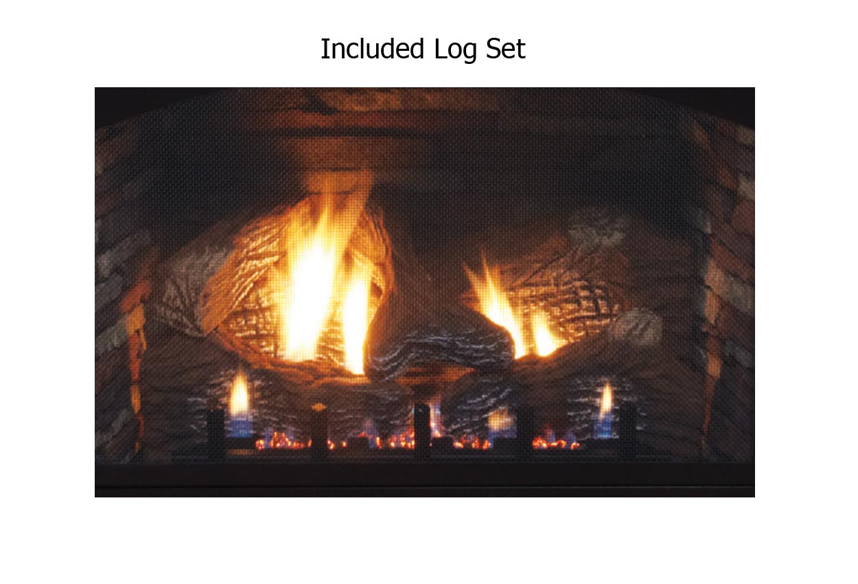 White Mountain Hearth VFP24FPxx Vail Ventless Fireplace with Slope Glaze Burner and Ceramic Fiber Log Set, 24-Inches