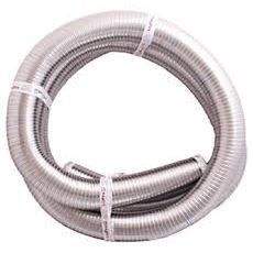 Coiled flexible aluminum vent liner with spacer rings, silver metallic