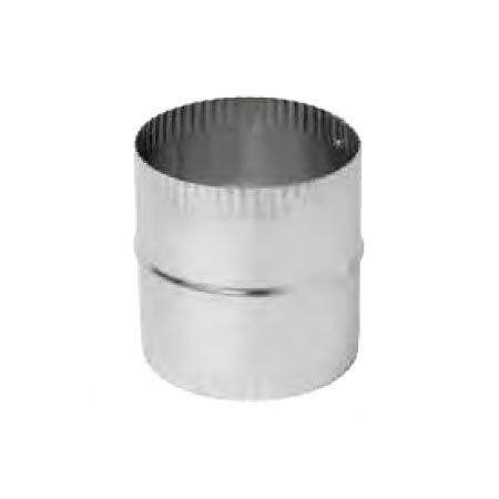 Stainless steel 7-inch direct vent coupler with flared rim, cylindrical sleeve