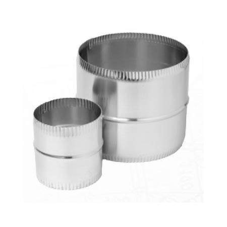 Metal direct vent coupler kit, two silver duct connector sections, 5x8 inch