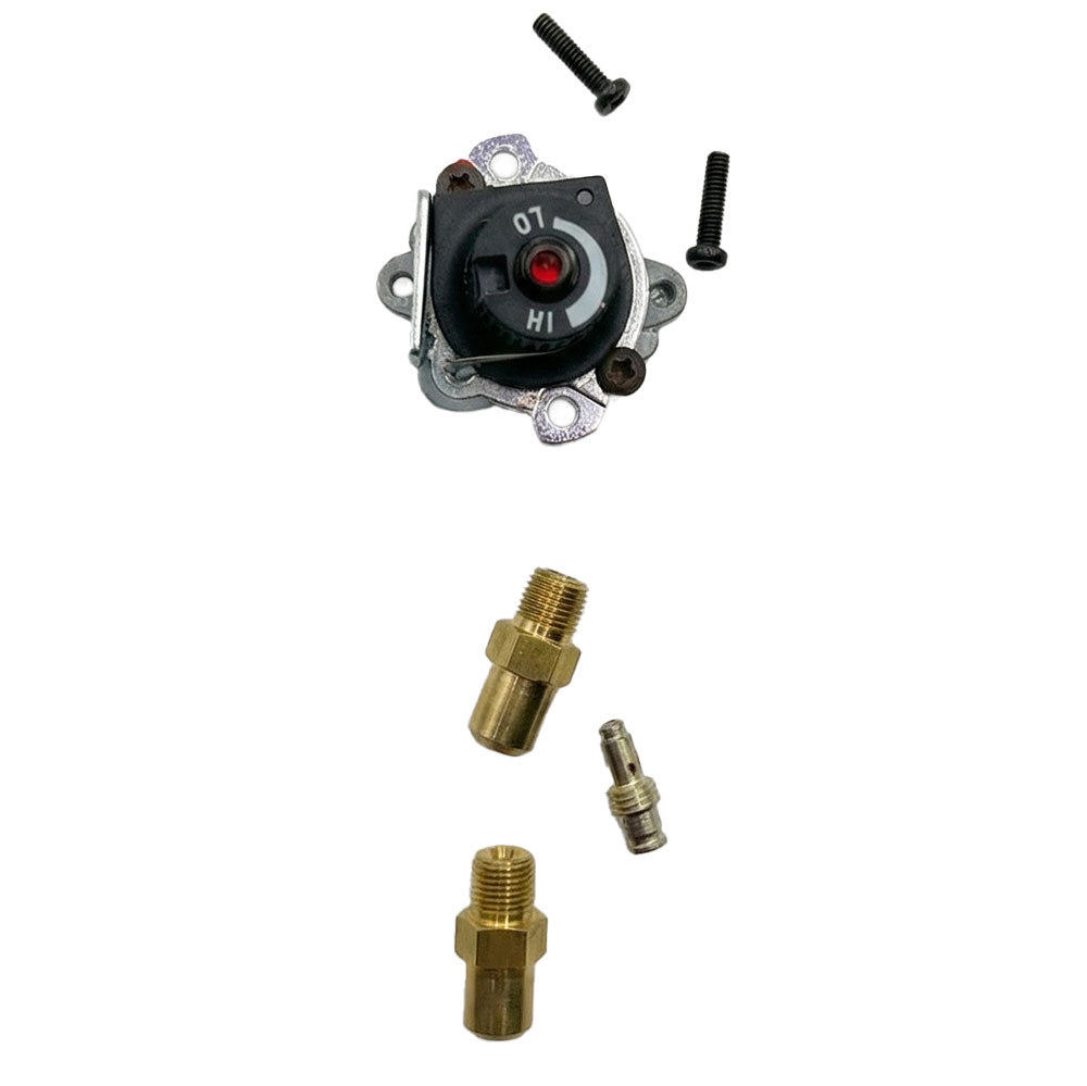 Gas stove conversion valve with brass propane fittings and mounting screws