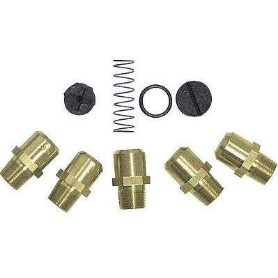 Gas-to-propane conversion kit with brass fittings, spring, O-ring, and rubber seals