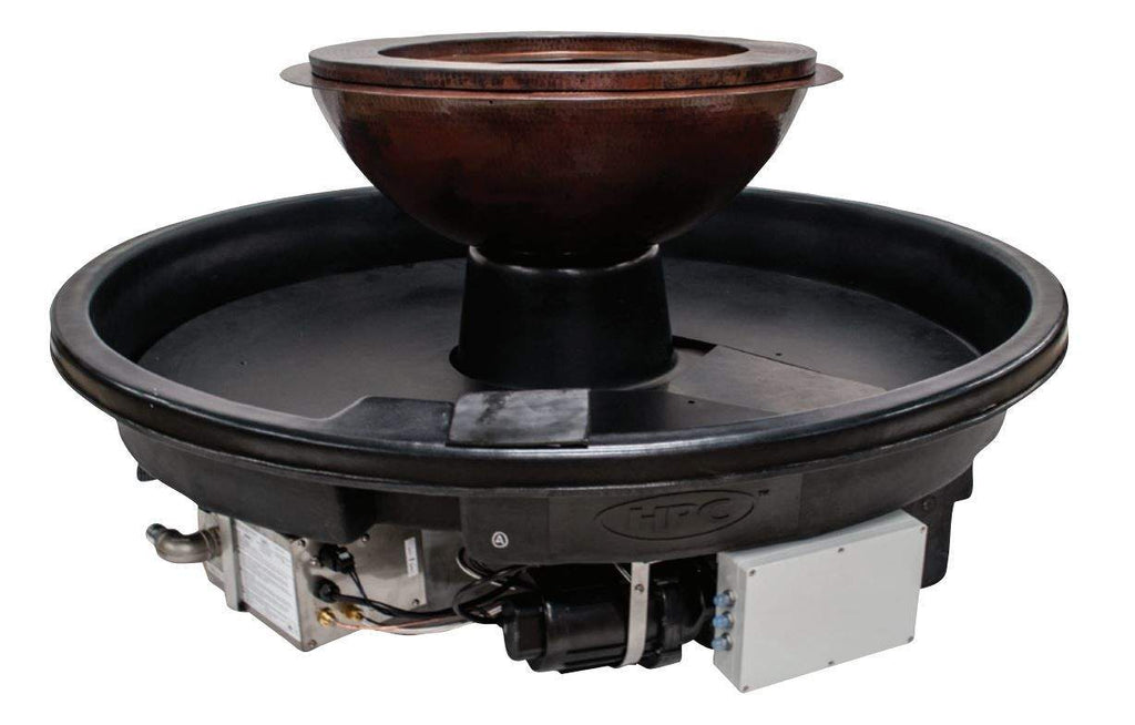 Fire-water bowl insert: rust-brown bowl with dark burner base and control box