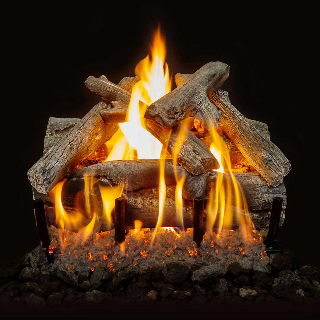 Grand Canyon Western Driftwood Vented Gas Log Set with Stainless Steel Burner