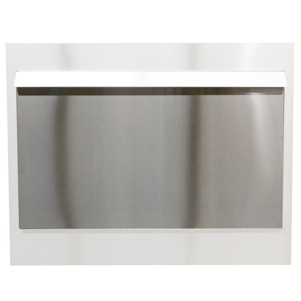 Outdoor weather door panel, stainless steel with rectangular frame