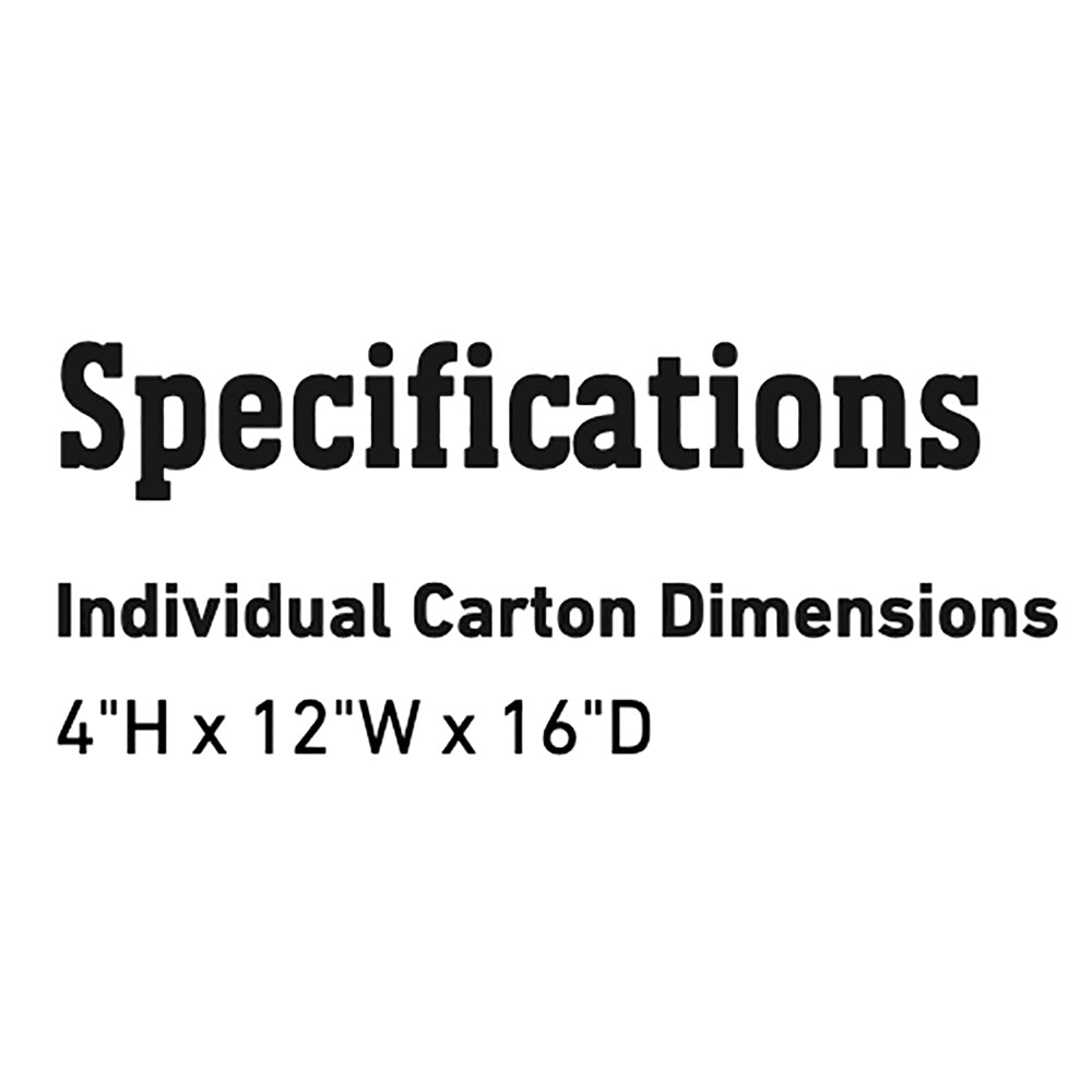 Individual carton dimensions: 4 in H x 12 in W x 16 in D
