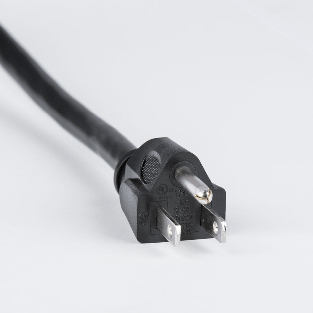 Electric grill power cord plug with two-prong connector