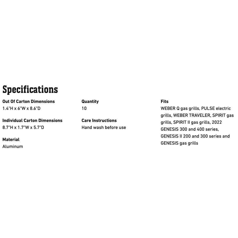 Weber Aluminum Drip Pans, 10pk, 8.6x6-Inch