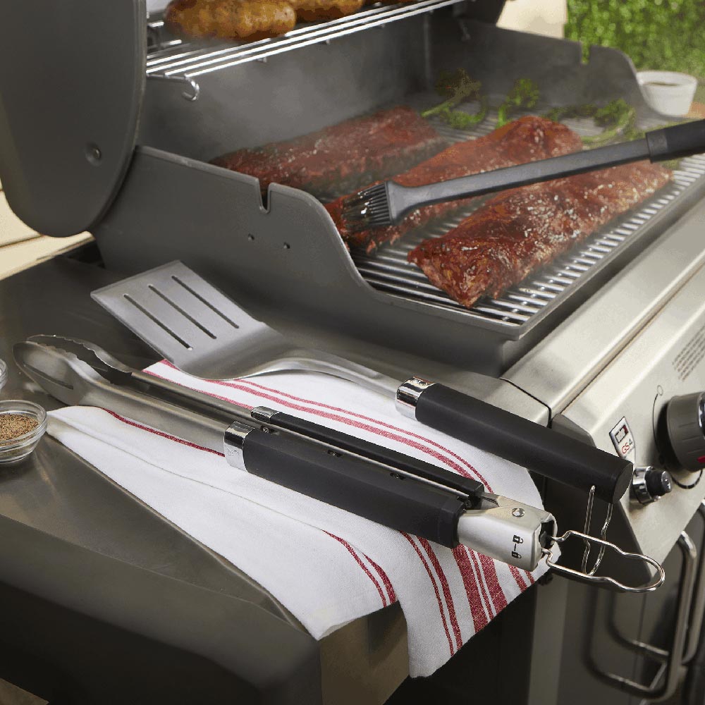 Weber Precision Grill Tongs, Spatula and Brush Set