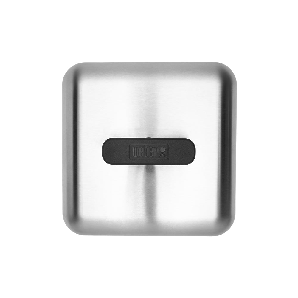 Weber griddle basting dome lid with centered black handle plate