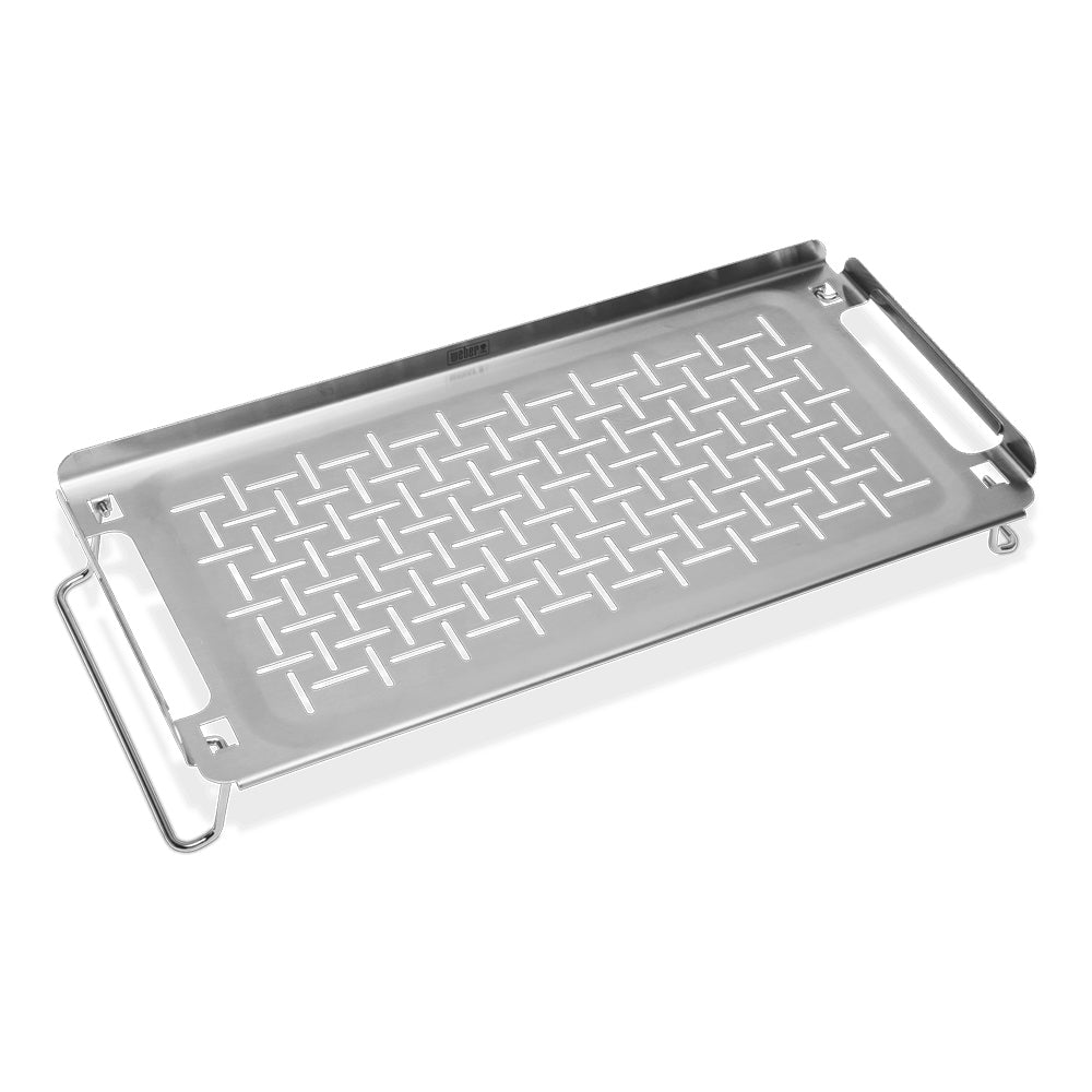 Weber griddle keep warm rack, gray metal warming grid with side supports