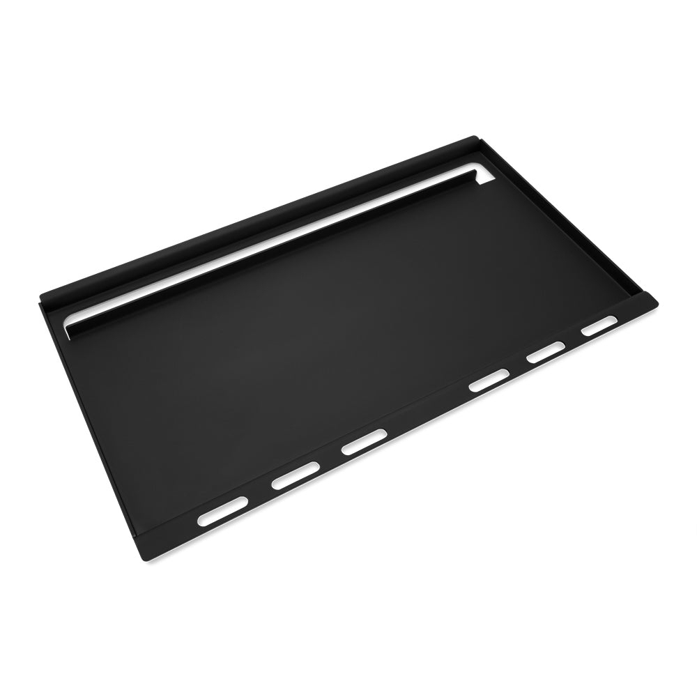 Weber full-size griddle, black rectangular cooking surface with edge slots