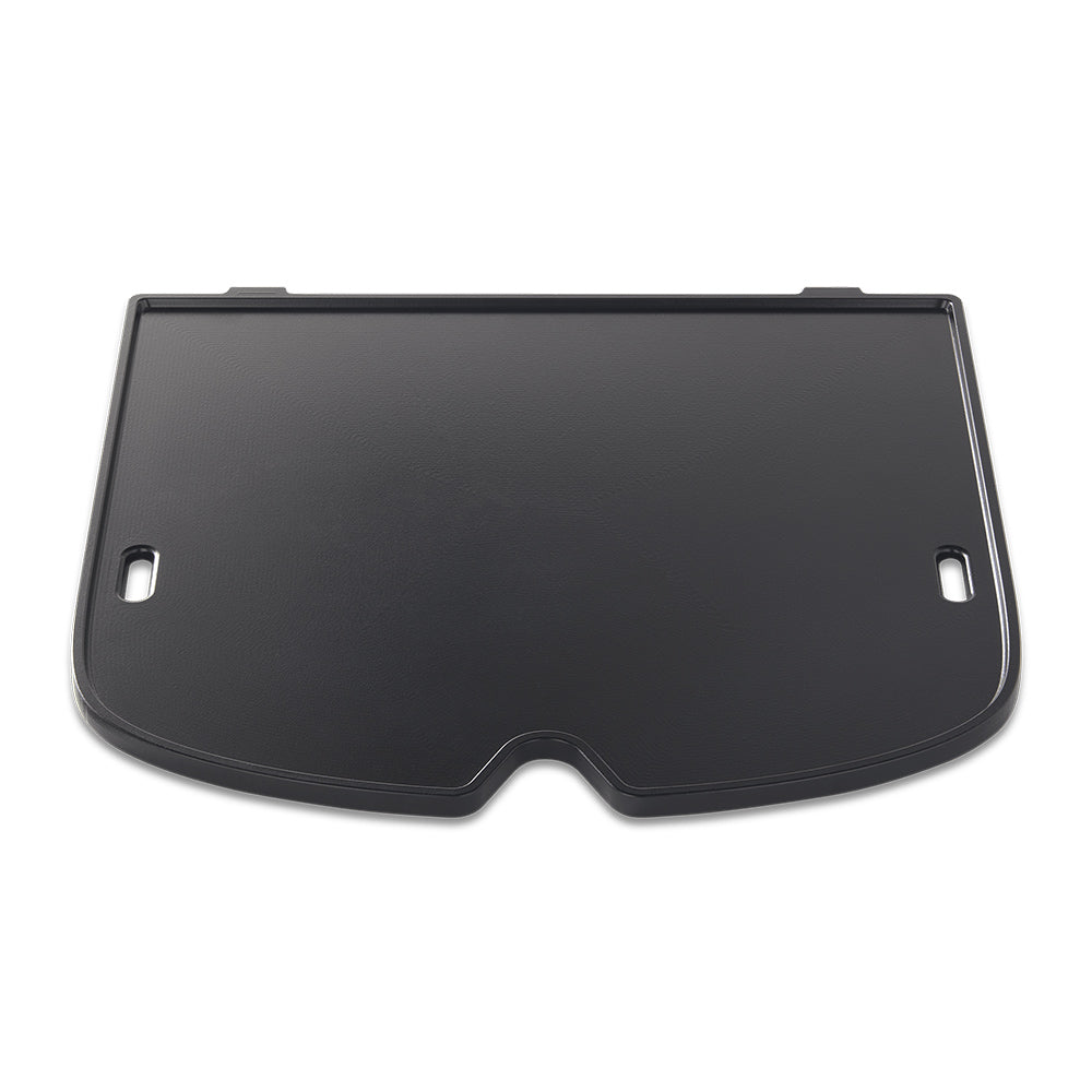 Black griddle plate with two side slots for Traveler grill