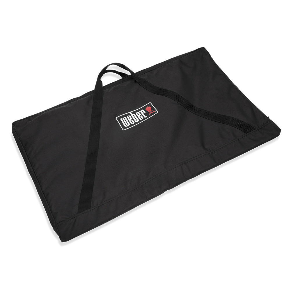 Weber griddle storage bag, black with angled front panel and carrying handle