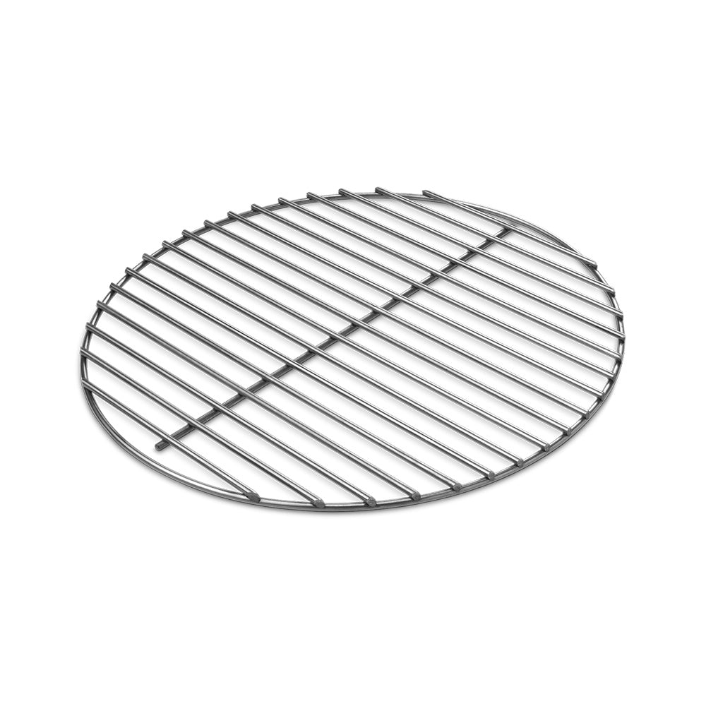 Round charcoal grate with parallel wire bars for grilling, 18-inch size.