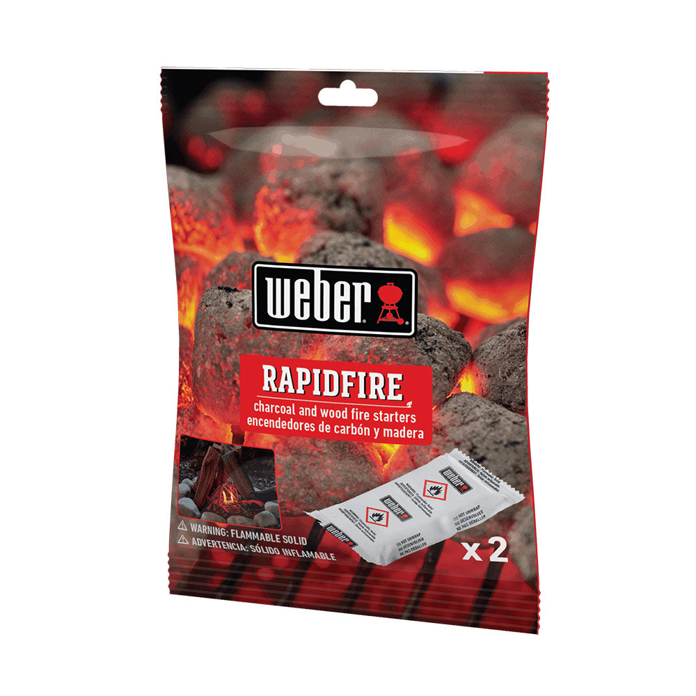 Weber Rapidfire fire starter pack, two sealed units in blister pouch