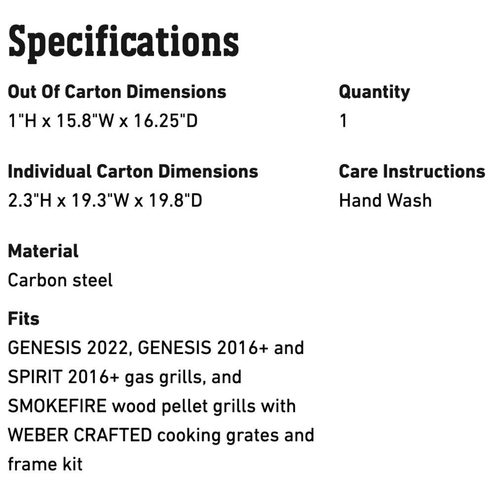 Weber Crafted Flat Top Griddle