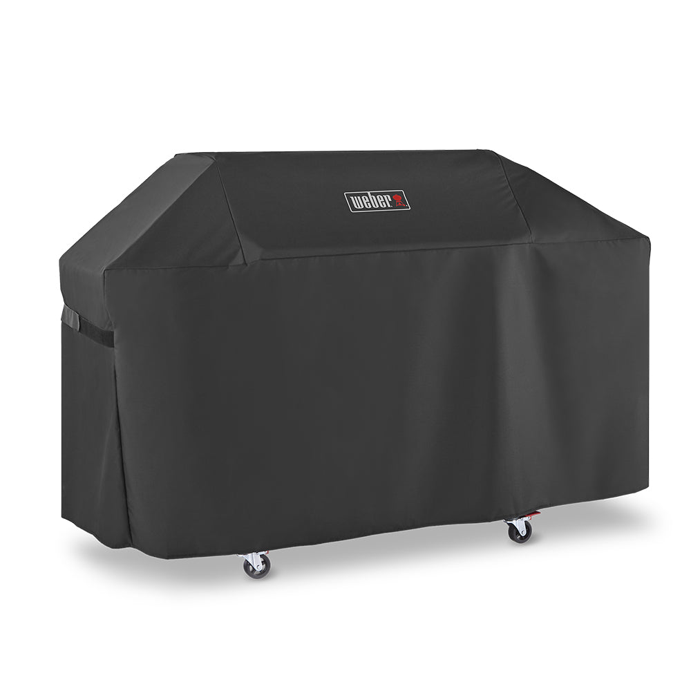 Charcoal grill cover with Weber logo, domed top and full side coverage
